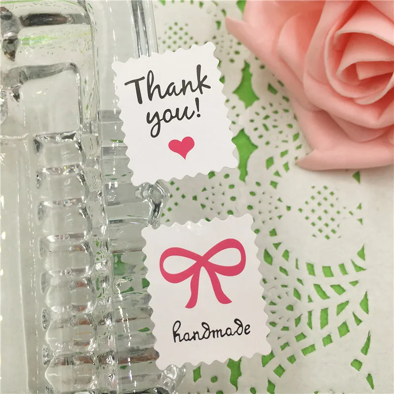 

100Pcs/Lot Paper Self-adhesive Sticker Labels For Wedding Dessert Cake Box Bags Labels Party Thank You Envelope Label Stickers