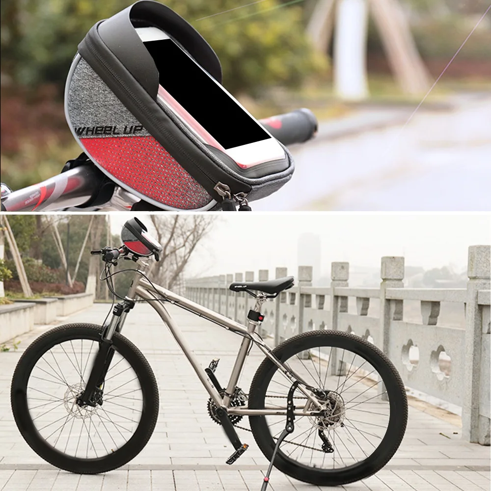WHEEL UP EVA Touch Screen Bicycle Bag Frame Cycling Bag Front Top Tube Bike Cycling Phone Pouch