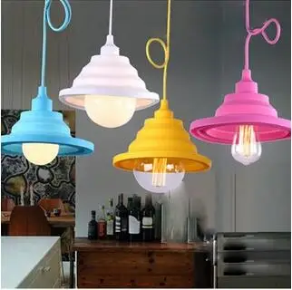 

Modern simple folding color silicone Pendant Lights personalized clothing store speaker style hanging lamps T01021