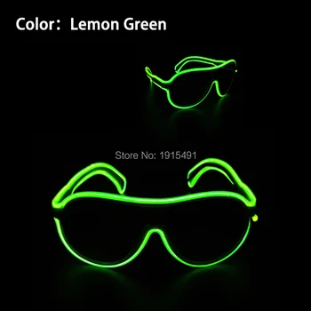 

2019 Flickering Euramerican Style Lime Green Music Active EL Wire Child Sunglasses Holiday Lighting Led Strip Colorful Glasses
