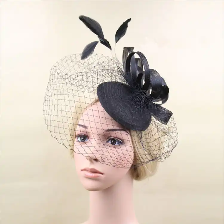 Black Wedding Hats And Fascinators Sale 