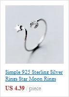 QIMING CZ массивное ювелирное серебряное кольцо с кристаллами, белое CZ витое кольцо в виде полумесяца, звезды, кольца для женщин, настраиваемый очаровательный подарок
