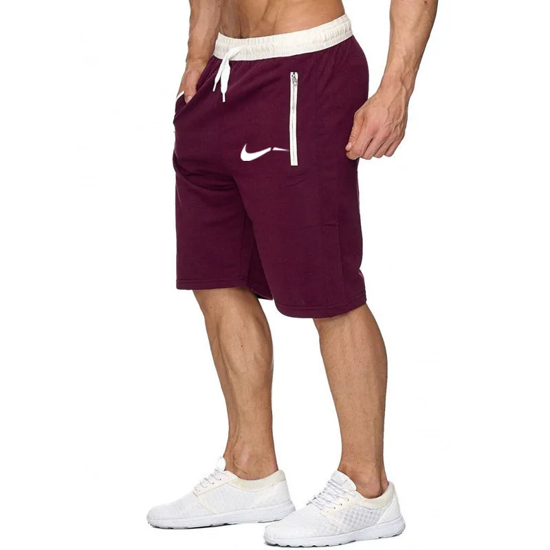 

Color patchwork Men jogger shorts sports shorts men's Bermuda shorts 2019 summer men's casual men's knee long shorts