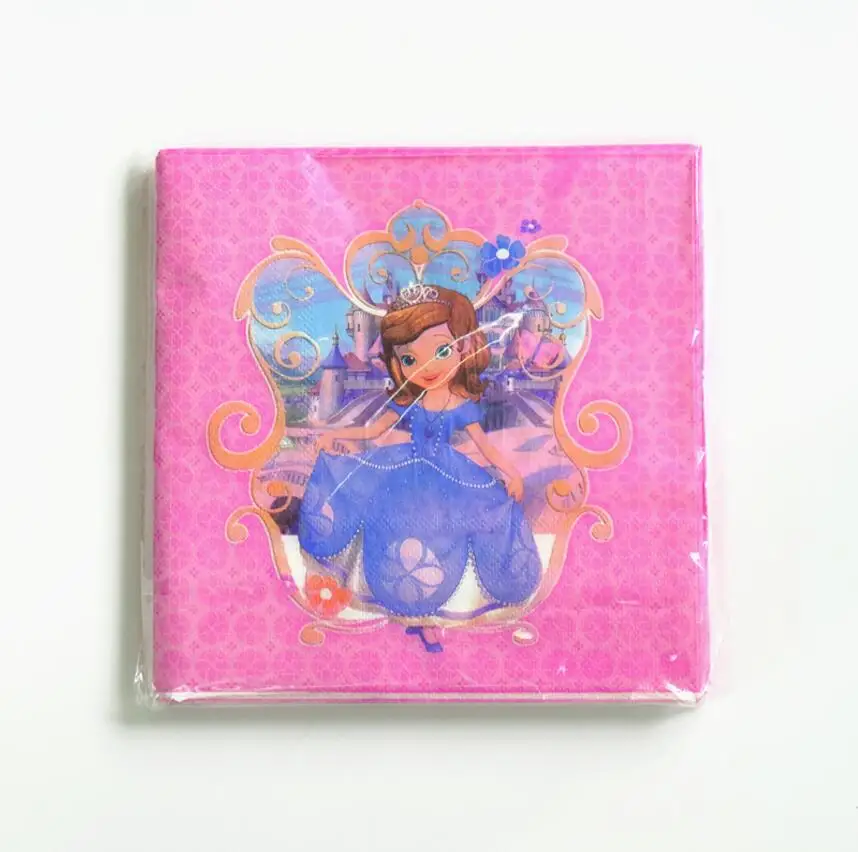 

20Pcs Princess Sofia Paper Napkin Festive & Party Tissue Napkin Supply for Kids Birthday Party Decorations