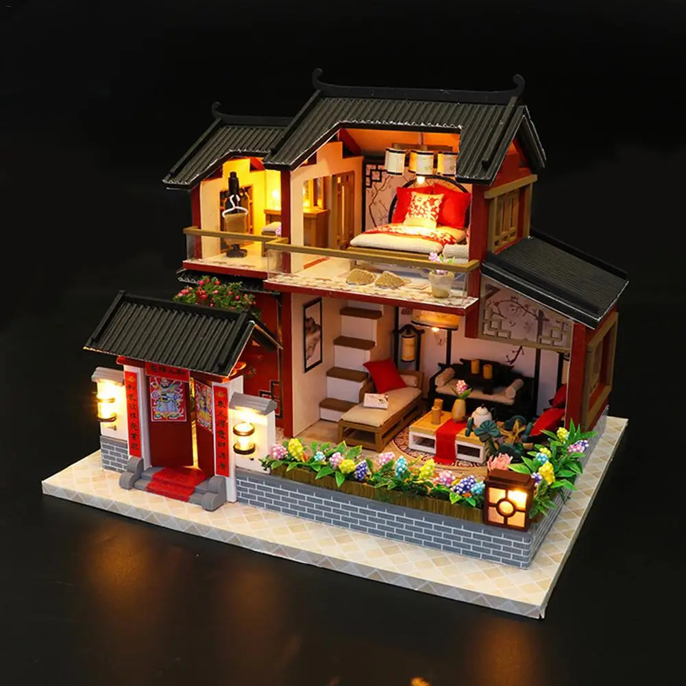 

DIY Small House Model Puzzle Building Model Assembling Chinese Style Siheyuan Handmade Craft