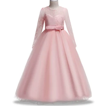 

New Tulle Lace Infant Toddler Pageant long Flower Girl Dresses for Weddings and Party First Communion Dresses For Girls Summer