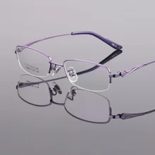 Ширина-135 чистый titanium Мода Ультра Легкая удобная рама половина оправы женские очки рамки для близорукости, очки с диоптриями