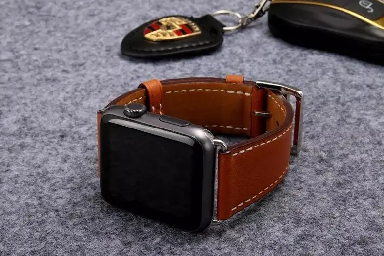 Новые модные кожаный ремешок 42 мм, 38 мм, 40 мм 44 мм для apple watch band 3/2/1 спортивные Бизнес для наручных часов iWatch, 4 strapseries 5