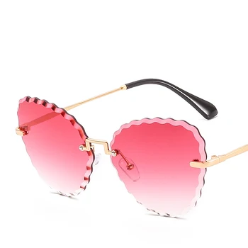 

2019 New Frameless Metal Sunglasses Women Ocean Shades Rimless Sunglass Brand Designer Sun Glasses Ladies UV400