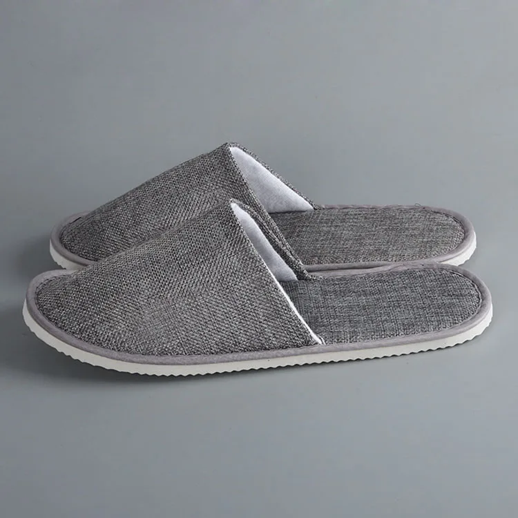 New Home Slippers Hotel Beauty Salon Travel Disposable Slippers Couple Models Linen Soft Comfortable Light Room Slippers Men