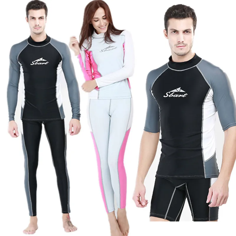 

SBART Long Sleeve Short Sleeve Rash Guard Swimwear Surf Shirt And Shorts Scuba Diving Suit Swimsuit Kite Surfing drifting fishi