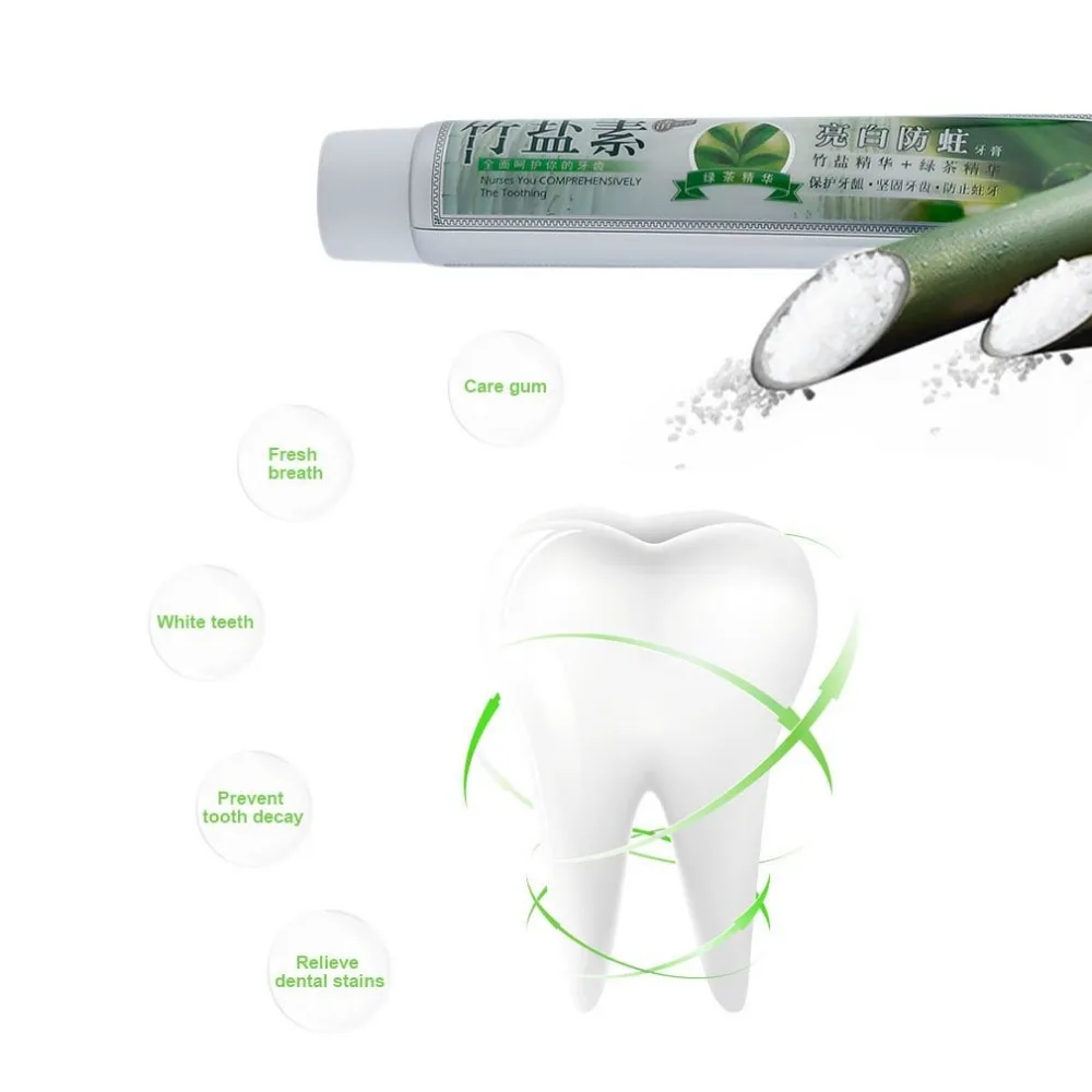 100 г бамбуковая соленая зубная паста здоровое отбеливание против кровотечений десен удаление зубного налета анти-halitosis гигиена полости рта дешево горячее предложение