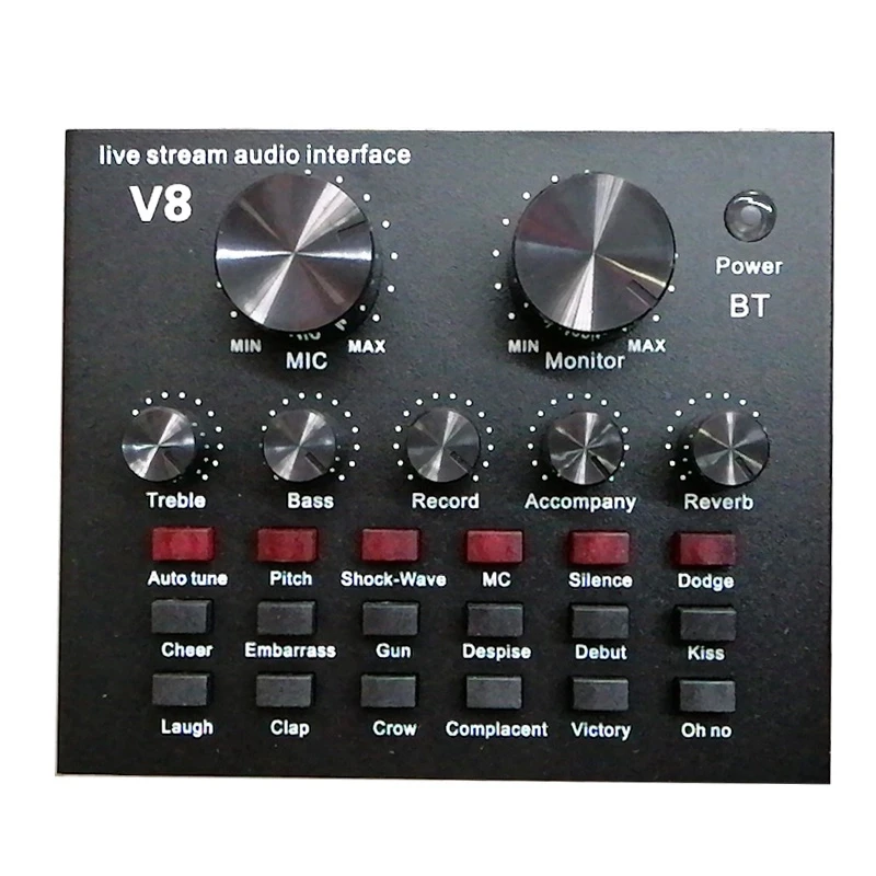 

V8 Mobile Phone Microphone Live Usb External Sound Card for Mobile Computer Audio Interface Sound Card with Bluetooth