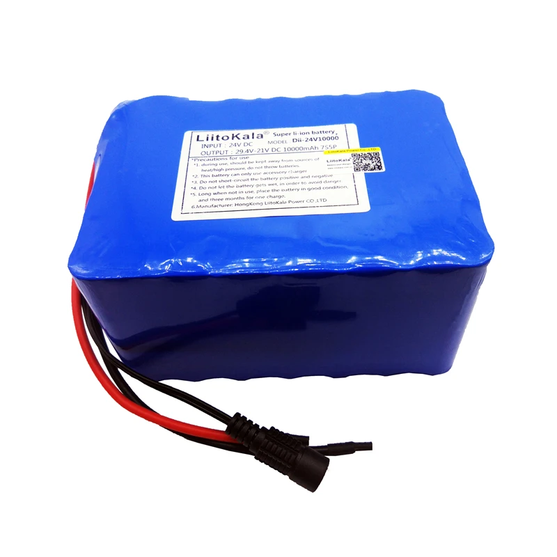 HK LiitoKala 24V 10Ah 7S5P 18650 литий ионный аккумулятор 29 4 v 8000mAh Электрический велосипед для