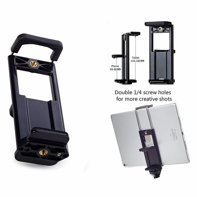 Portefeuille Tripod Mount Cell Phone Tablet Holder Mount Clip for Apple iPhone 8 Plus 7 X 6 iPad mini Pro 10.5 air 2 Clamp Stand (3)