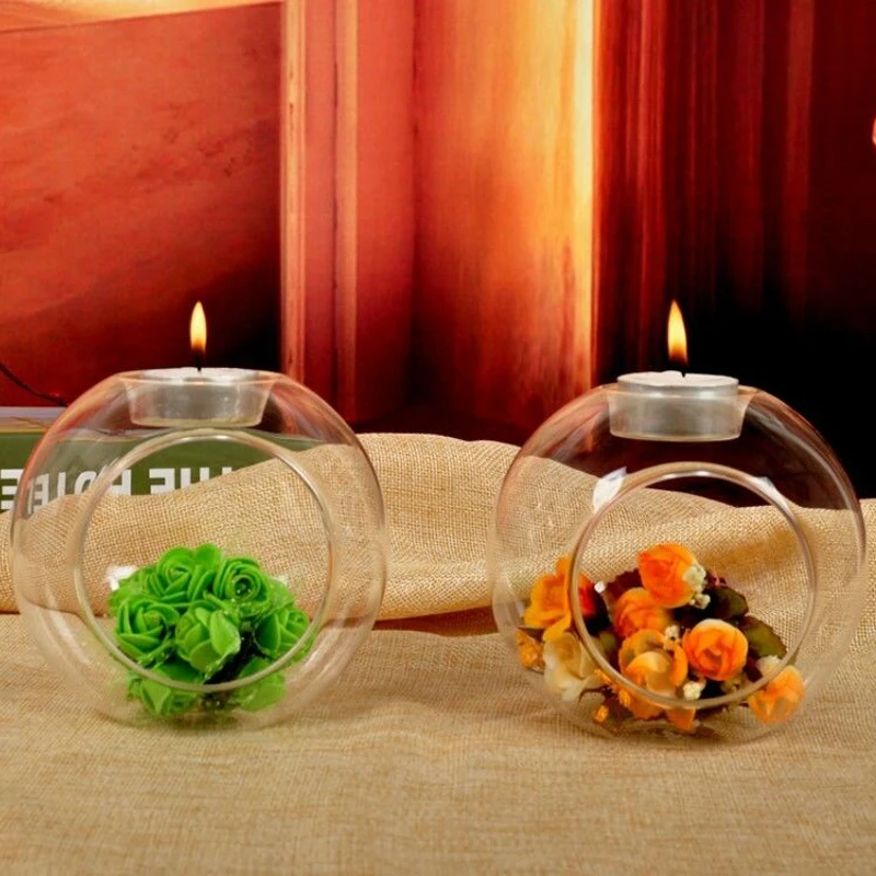 Crystal Glass Candle Holder Candlestick Romantic Wedding Dinner Home Decor