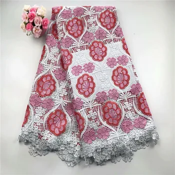 

New Design Water Soluble Lace High Quality Embroider African Guipure Lace Fabric Nigeria Cord Lace 5 Yards For Dress hs65-2182