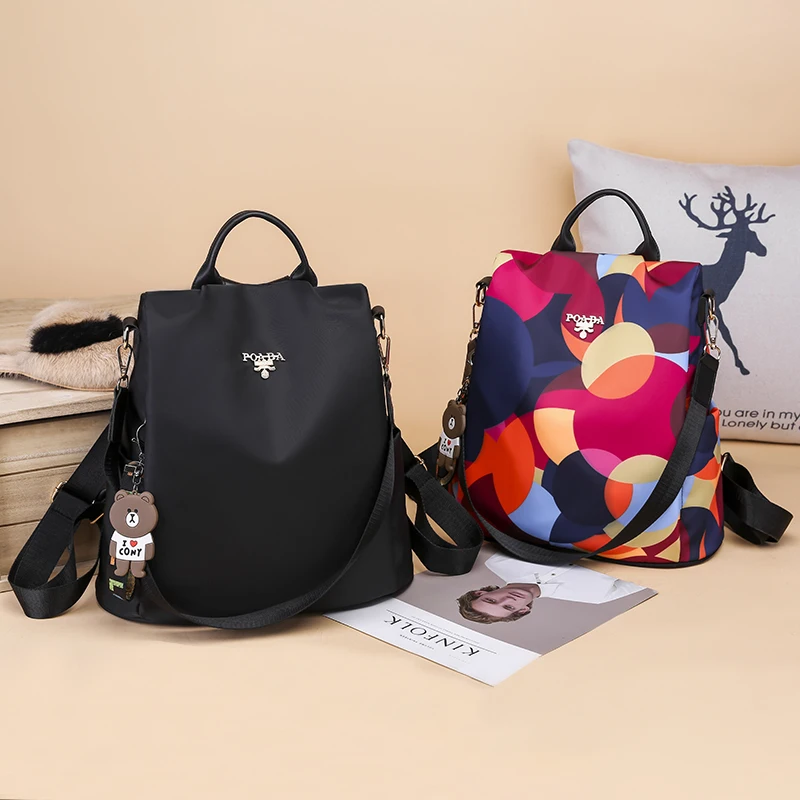 De moda multifunción mochila mujer Oxford mochila mujer Anti robo mochila bolso de escuela adolescente niñas saco un Dos mochila