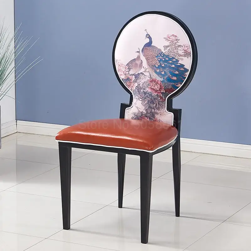 Китайский стул для отеля простой классический кованый железный ресторанный ящик для стула, банкетки горячий горшок ресторанный стул 4 волосы - Цвет: ml17