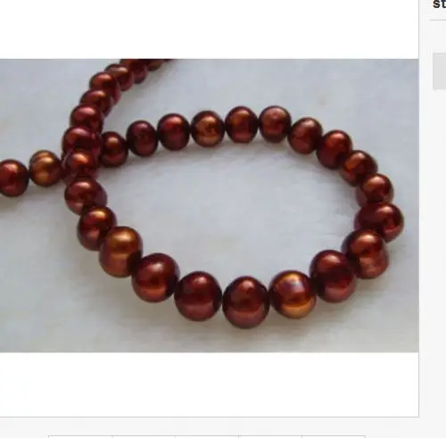 

Free Shipping >>>>>elegant 9-10mm south sear baroque chocolate pearl necklace 18"14kch