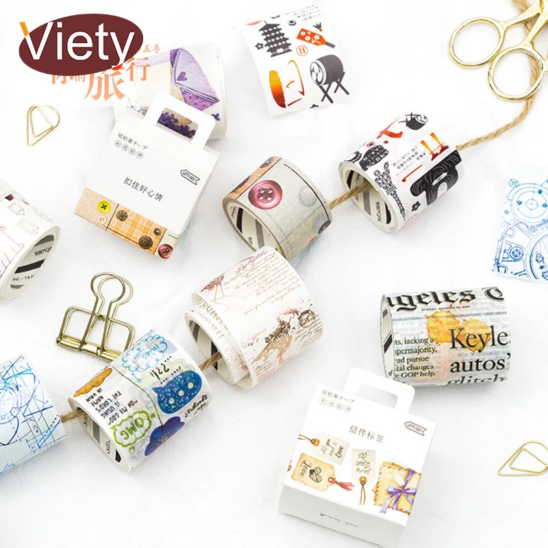 

Vintage newspaper map washi tape DIY decoration scrapbooking planner masking tape adhesive tape label sticker stationery