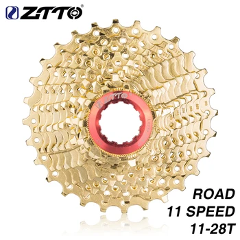 

ZTTO Road Bike 11 Speed Golden Freewheel Gold Cassette Sprocket 11-28T Cycling For K7 Rival Force Ultegra Bicycle Parts