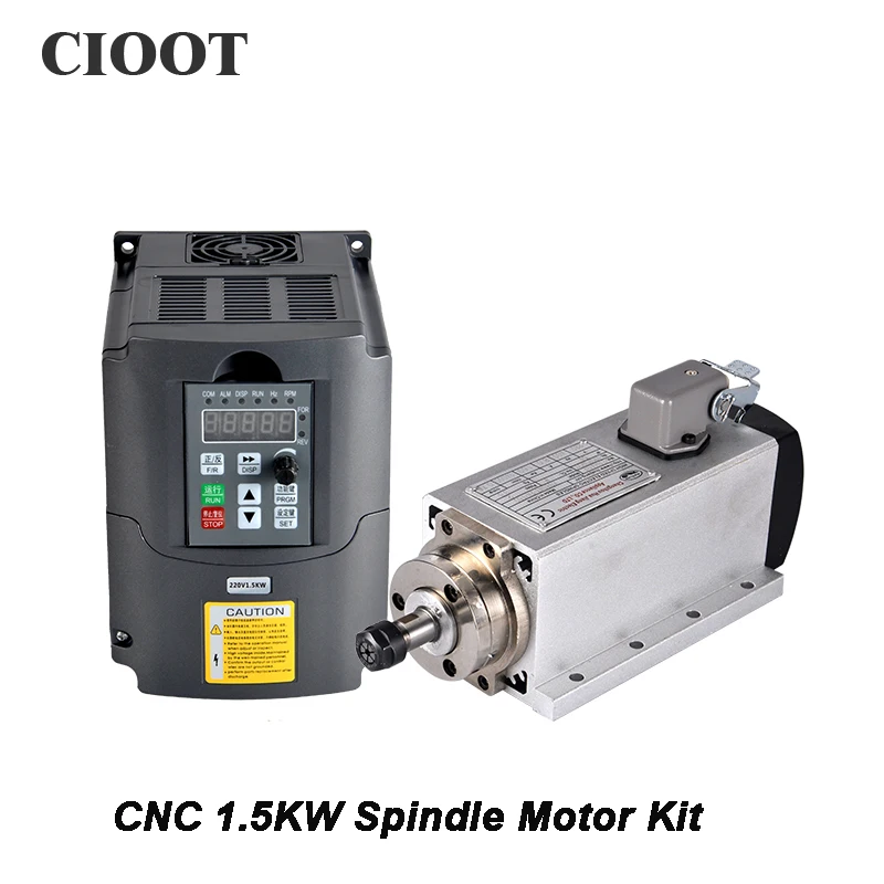 Free Shipping Spindle 1.5KW CNC Motor Air Cooled 110V/220V Router Frequency Converter Adjustable Inverter For Milling | Инструменты