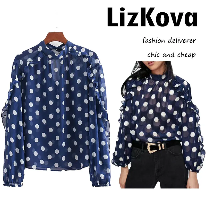 Versear Floral Crochet Women Lace Chiffon Blouse Sheer