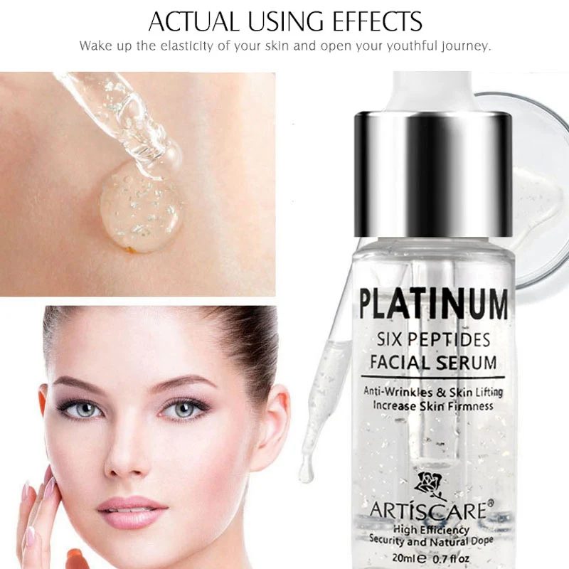 

Platinum Six Peptides Serum 20ml Hyaluronic Acid Anti-Wrinkle Face Essence Anti Aging Whitening Skin Care
