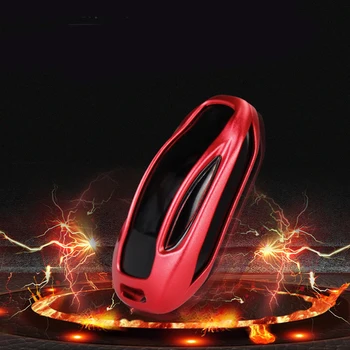 

For Tesla Model X Aluminum Alloy Car Key Holder Cover Case Remote Control Smart Key Shell Protector