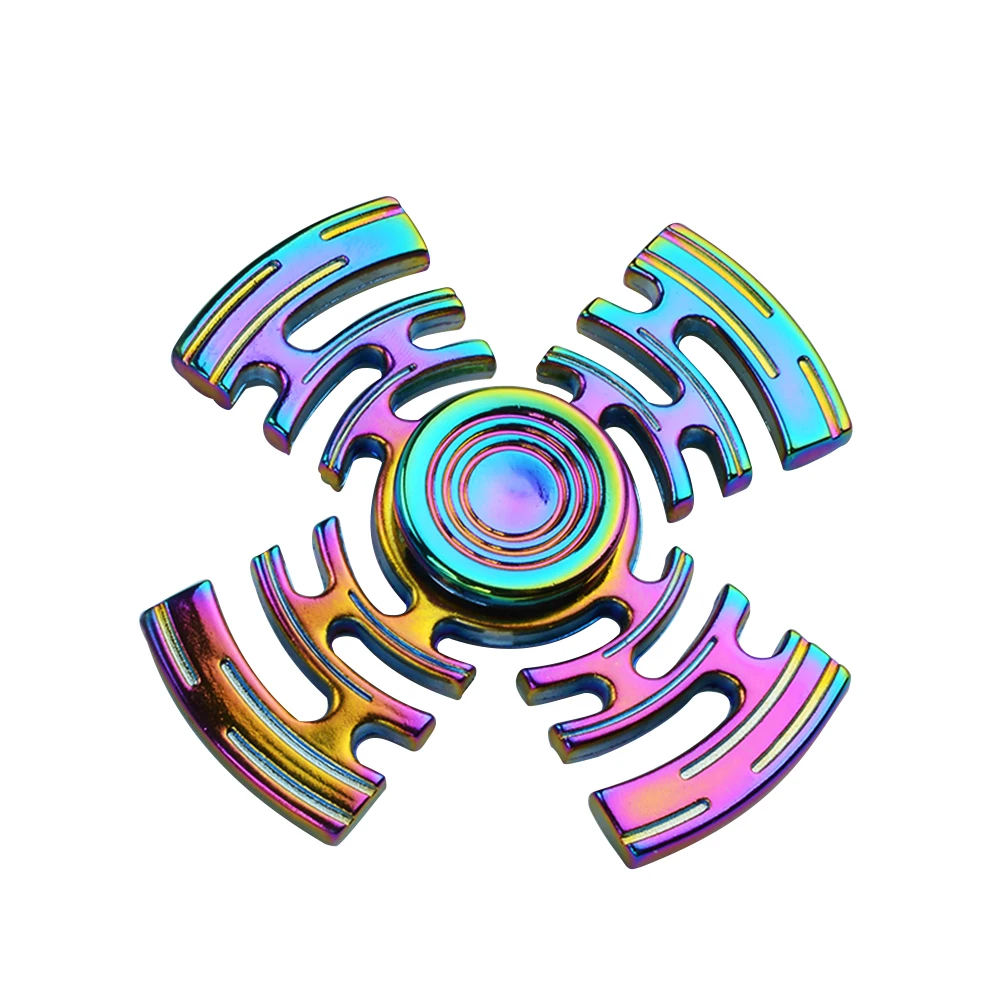 Rainbow Fidget Spinner Metal Maze Pattern High Speed Hand Spinner Spinner Fidget EDC Desk Toy Gyro