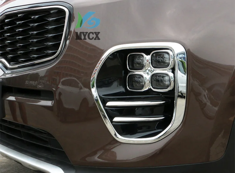 

ABS Chrome For KIA Sportage KX5 4 QL 2016 2017 Car Styling Accessories Front Fog light Lamp Cover Trim Foglight Lamp Inner Trim