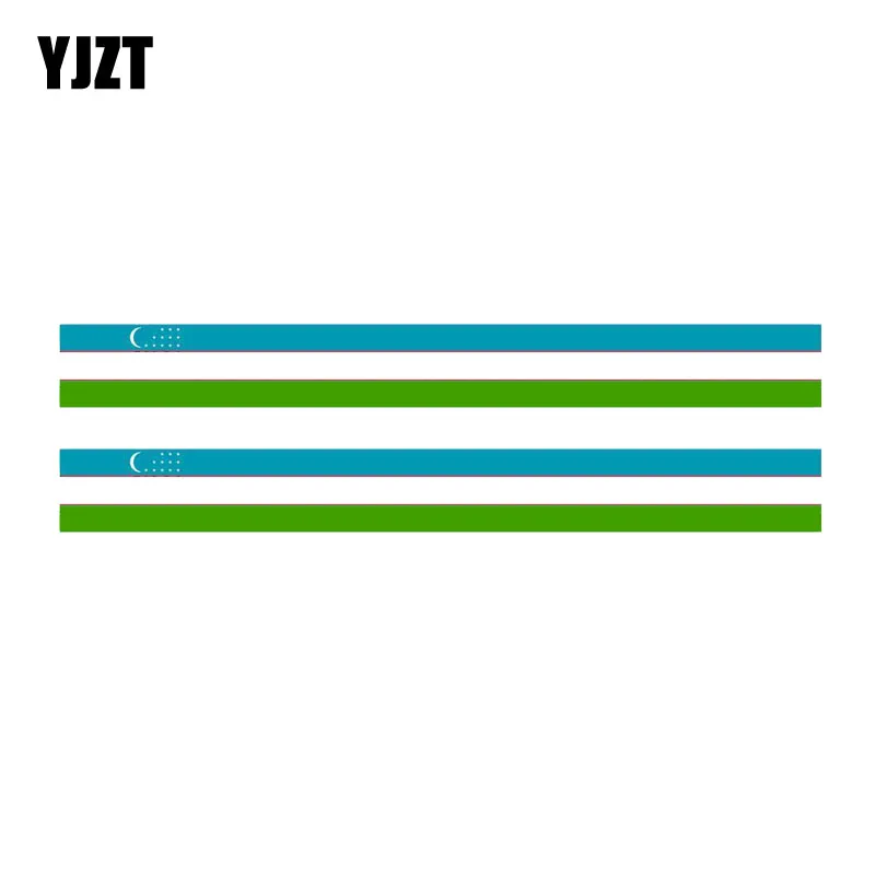 

YJZT 2X 14.3CM*1.6CM Car Styling Uzbekistan Flag Car Sticker Racing Decal 6-1163
