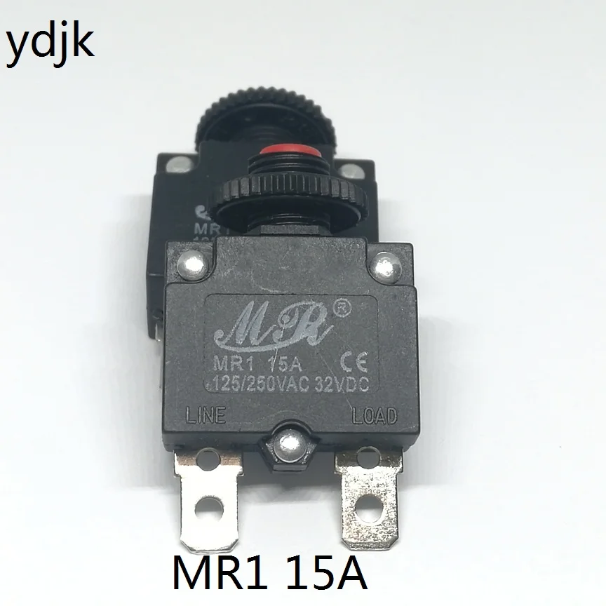 

10PCS/LOT 15A Overload overcurrent protector 125VAC/250VAC 32VDC Circuit Breaker Overload Protector Switch Fuse MR1
