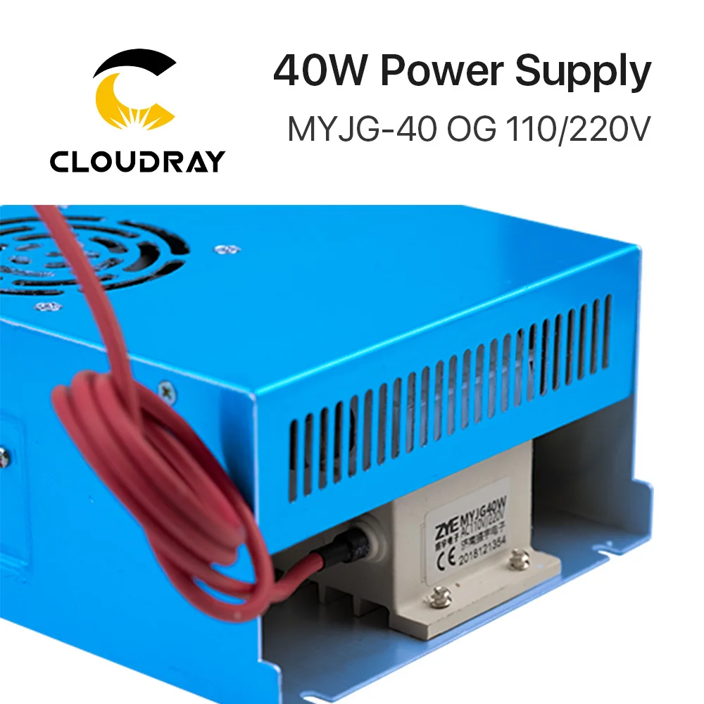 MYJG 40W T CO2 Laser Power Supply 110V/220V High Voltage for Laser Tube Engraving Cutting Machine 1 Year Warranty