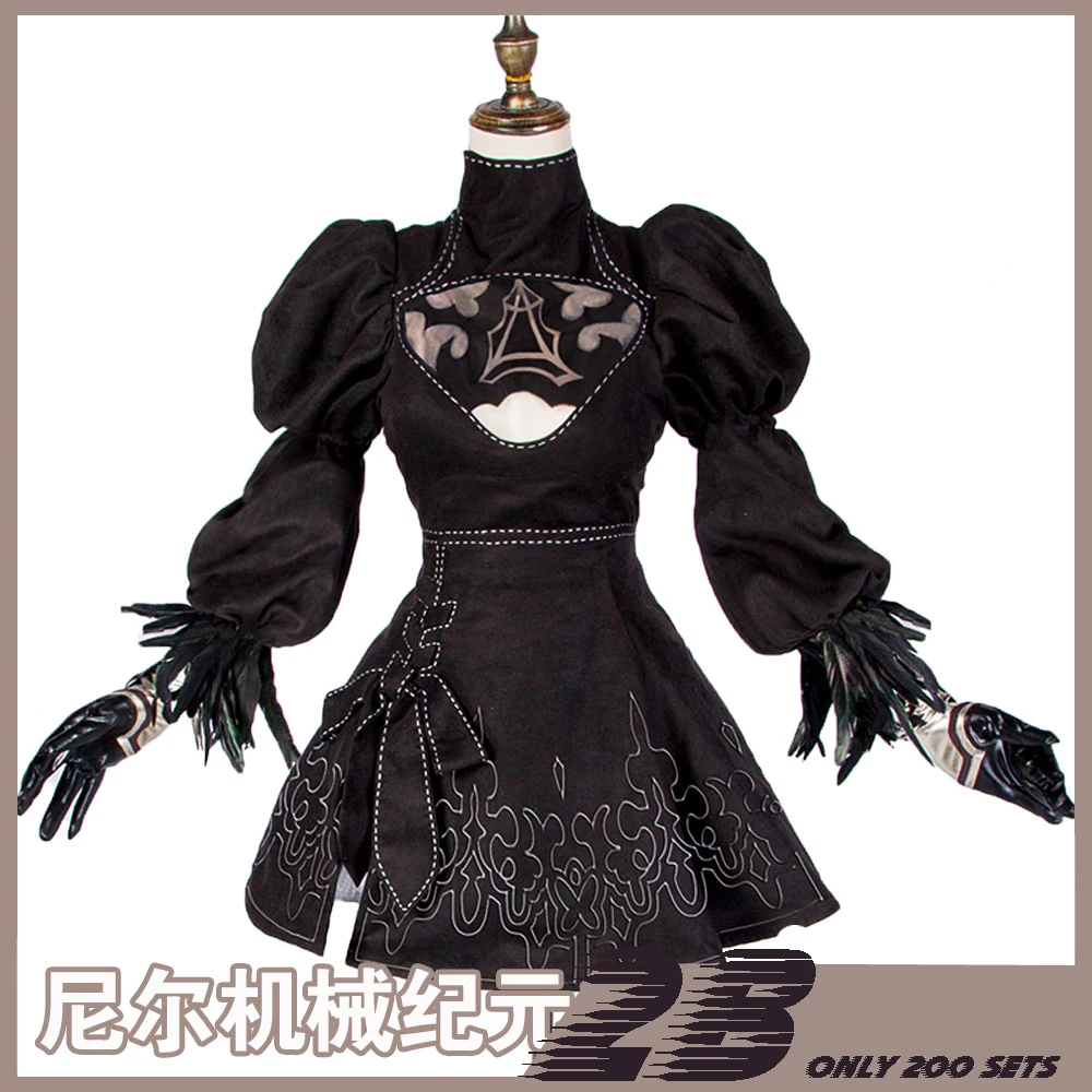 

Game NieR Automata 2B full set cosplay costume Faux Suede high quality dress in reserve stock NEW 2017