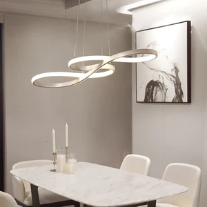 Image 4 - Luminária suspensa moderna led minimalismo, luminária suspensa com luzes led para sala de jantar e bar