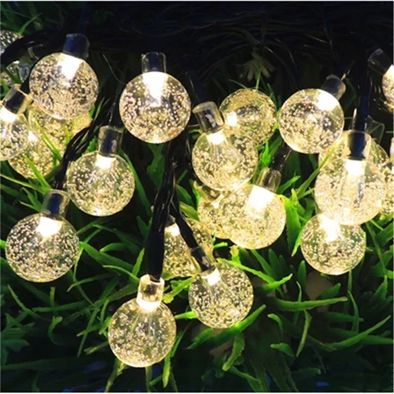 Feimefeiyou Солнечная струнная лампа на открытом воздухе светодиодный 20 светодиодных пузырей хрустальный шар Глобус Фея огни Рождественское