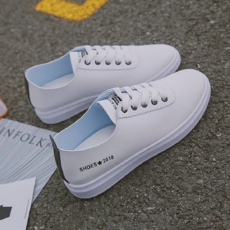

Women Casual Shoes Summer Breathable with Hollow PU Leather Lace up Shoes For Women Flats Super Soft White Sneakers 6h73