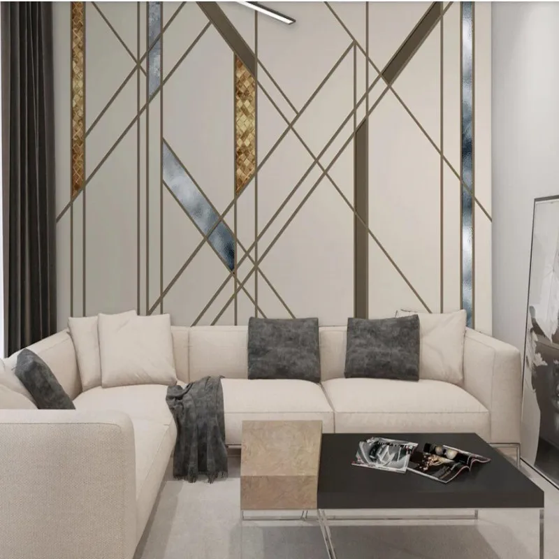 Nordic minimalistic personality abstract geometric line square TV background wall Nordic minimalistic personality abstract geometric line square TV background wall