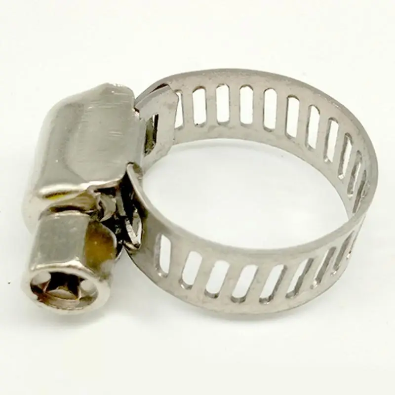 

10Pcs Stainless Steel Adjustable Drive Hose Clamp Fuel Line Worm Clip 10-16mm Spring Clip #0304