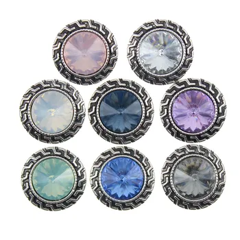 

10PCS/LOT Snap Button Jewelry Newest Arrival DIY 18mm Metal Rhineston Snap Button Fit Charm Leather Bracelets For Women