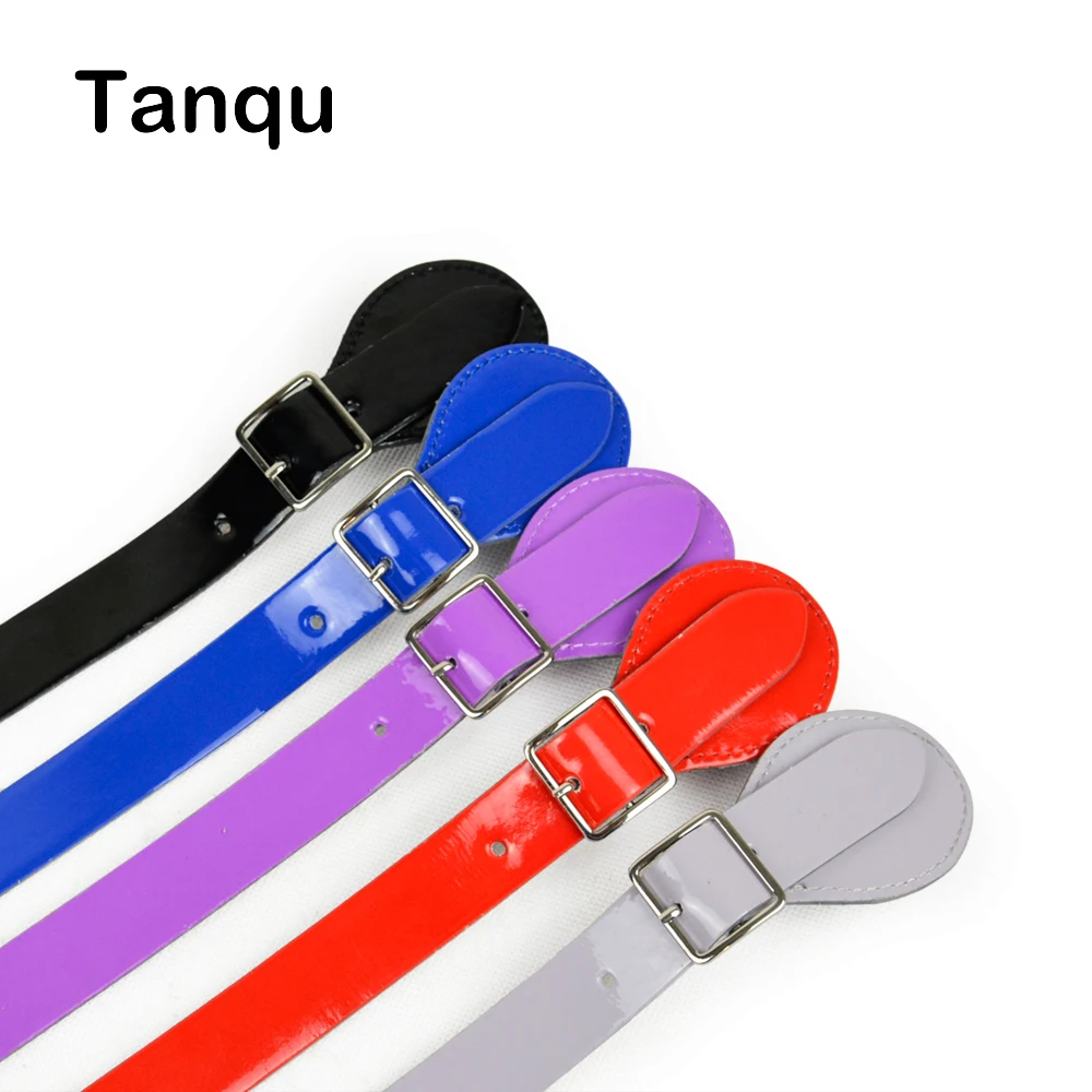 TANQU new Lacquer Long Short Flat Handle for Obag Adjustable Leather Handles with Drop Buckle for