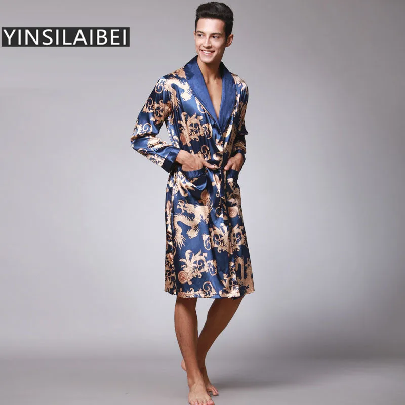 Drachen Herren Nachtwasche Mannlichen Robe Plus Grosse Manner Bademantel Faux Seide Satin Nachthemd Kimono Homme Hause Tragen Fur Manner Sy109 10 Male Robe Men Bathrobekimono Homme Aliexpress