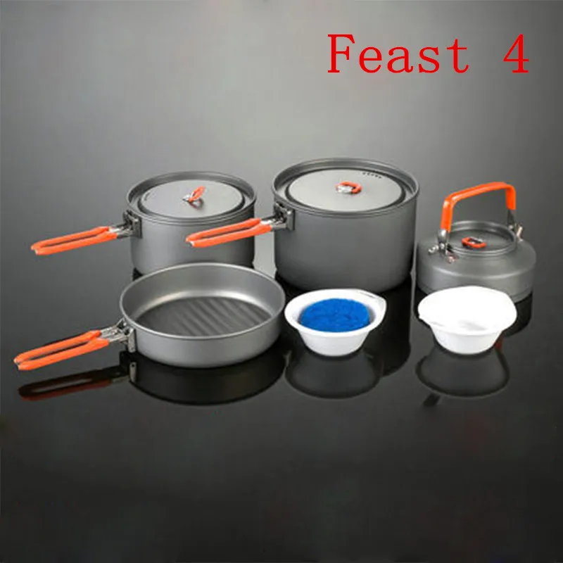 

Fire Maple Feast 4 Camping Pot Set 1014g 4-5 Person Portable Cutlery Outdoor Picnic Cooking Cookware Hard Aluminum Free Shipping