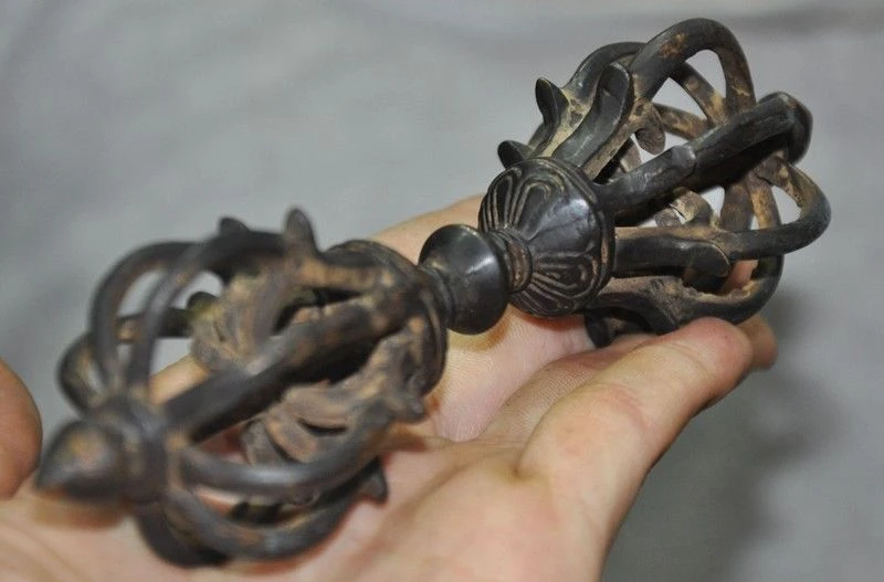 6 &quotСтарый тибетский буддизм бронзовый Phurpa Dorje Pestle Vajra Talismans FaQi|Статуи и