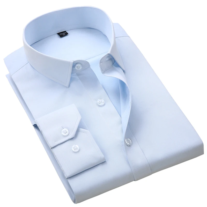 (without Chest Pocket)2018 New basical solid men dress shirts Fashion