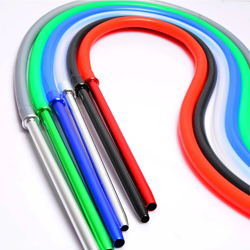 

QMJHVX Arabian Hookah silicone tube Aluminium alloy Silicone Hose Tube With For Hookah Shisha Chicha Narguile Accessories