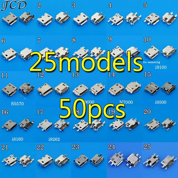 JCD 24 шт. планшет для телефона Micro USB гнездо Jack 5Pin припоя крепление SMD DIP Разъем для samsung для zte Для huawei