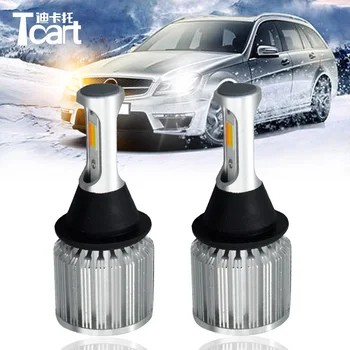 

Tcart 2pcs New Auto Led COB 30W Lamps W21W 7443 Car LED DRL Daytime Running Light Turn Signals For Ford Mustang 2017 Accessories